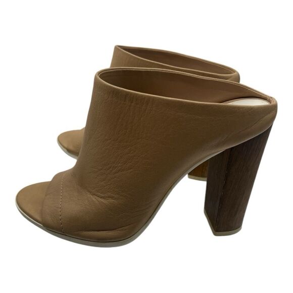 Vince Allison open toe heel mules clogs in tan color size 8 - Picture 1 of 6
